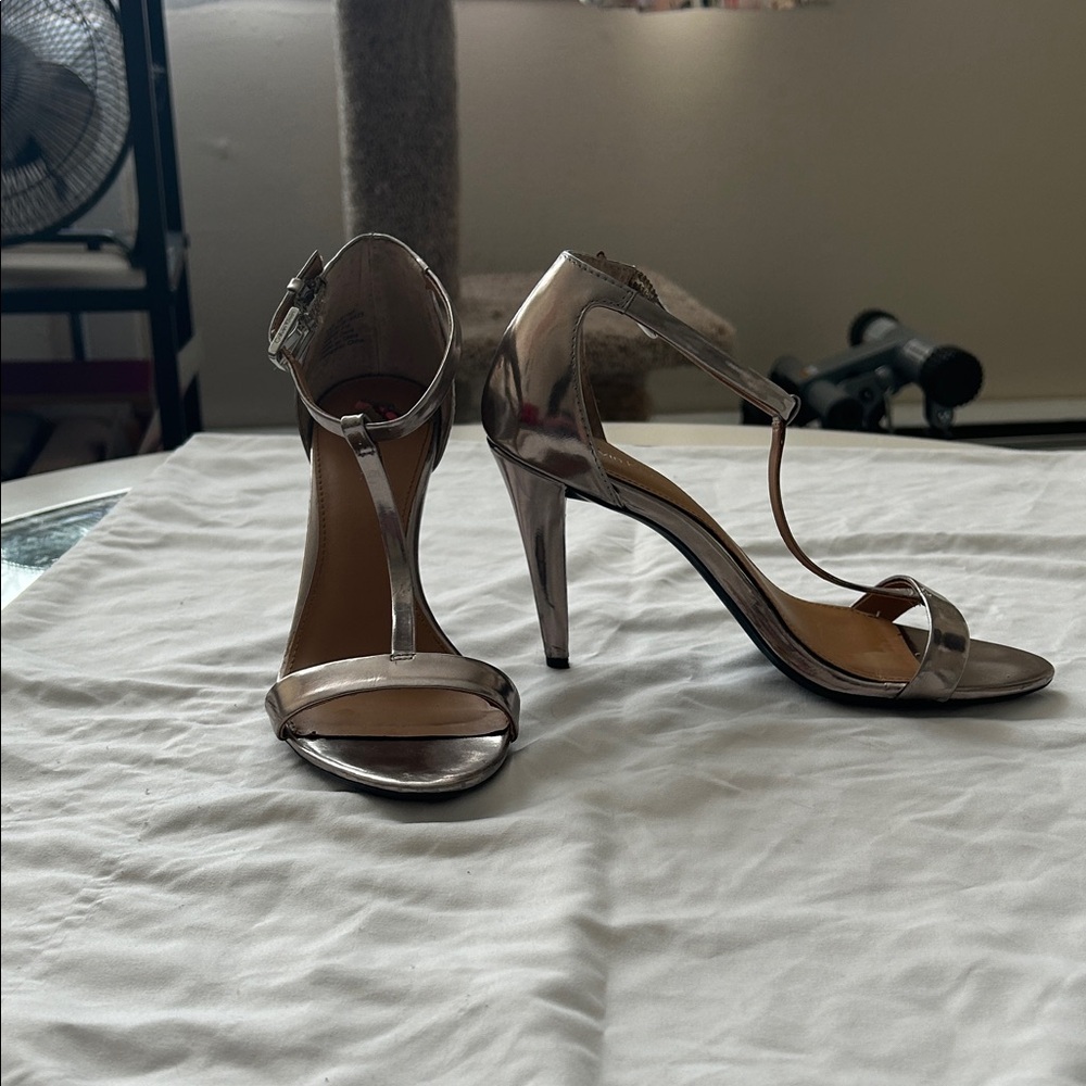 Calvin Klein Metallic Silver Heels